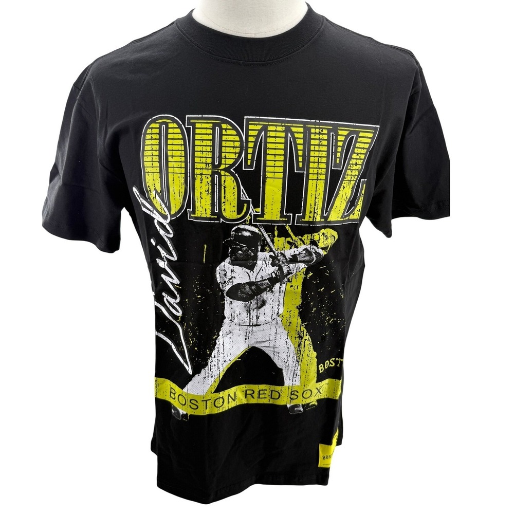 Mitchell & Ness David Ortiz Boston Red Sox Tee Shirt Men's Small Neon‎ NEW